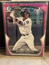 2023 Bowman Chrome Bladimir Restituyo Fuchsia Shimmer Refractor 1st #44/199