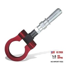 Car Front Bumper Tow Hook, Trailer Grappling Hook with Screw-in Design, Red