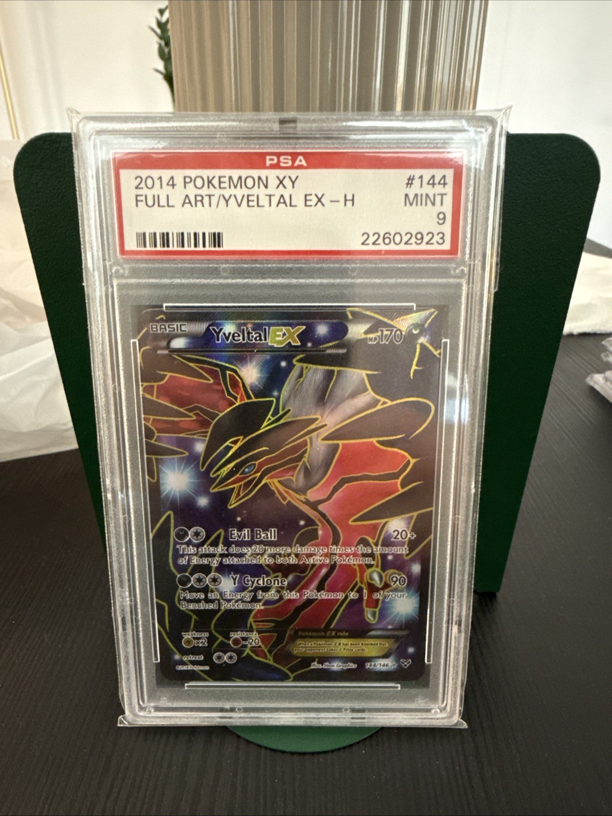 2014 Pokemon XY Base Set Yveltal Full Art Holo Rare 144/146 PSA 9 Mint