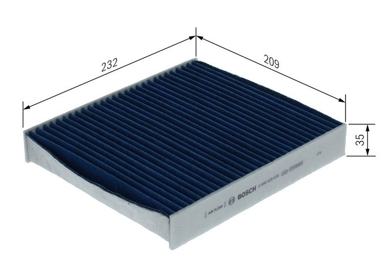 Fits BOSCH 0 986 628 636 Filter, cabin air, FILTER+pro