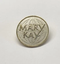 Vintage Mary Kay Globe Company Logo Pin Silver Tone Cosmetics Beauty Pinback