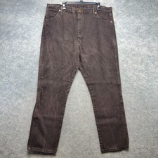 Wrangler Jeans Men's Size 42x32 Brown Wash Cowboy Cut 13MWZKL Original Fit