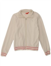 PUMA Womens Tracksuit Top Jacket UK 14 Large Off White MW13