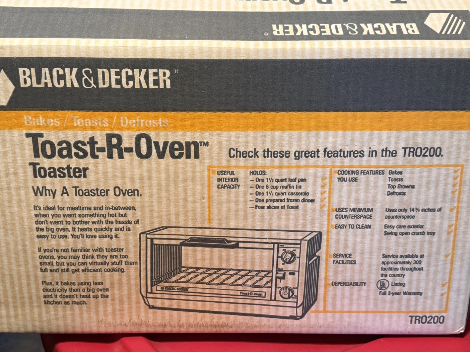 Black & Decker Under Cabinet Toast-R-Oven Classic Toaster Bake Defrost TRO200
Opens in a new window 