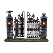 Dept 56 SPOOKY WROUGHT IRON GATE Halloween Village Accessory 4047599 NEW IN BOX