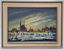 No.: 540 oil painting artwork with frame picture painting oil painting city sea