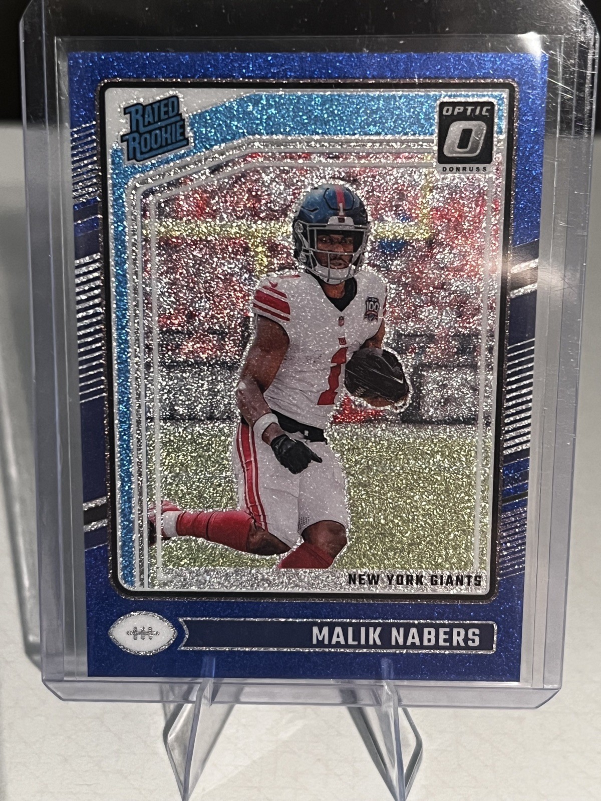 2024 Donruss Optic Rookie Malik Nabers #271 RC Blue Glitter Prizm SSP