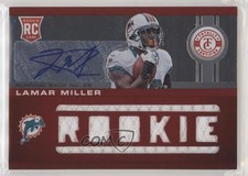 2012 Totally Certified Freshman Fabric Platinum Red /199 Lamar Miller Auto 1b9