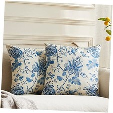 Pack of 2, Chinoiserie Pillow Cover 18" x 18" Pack of 2 Flowerblue pack of 2 