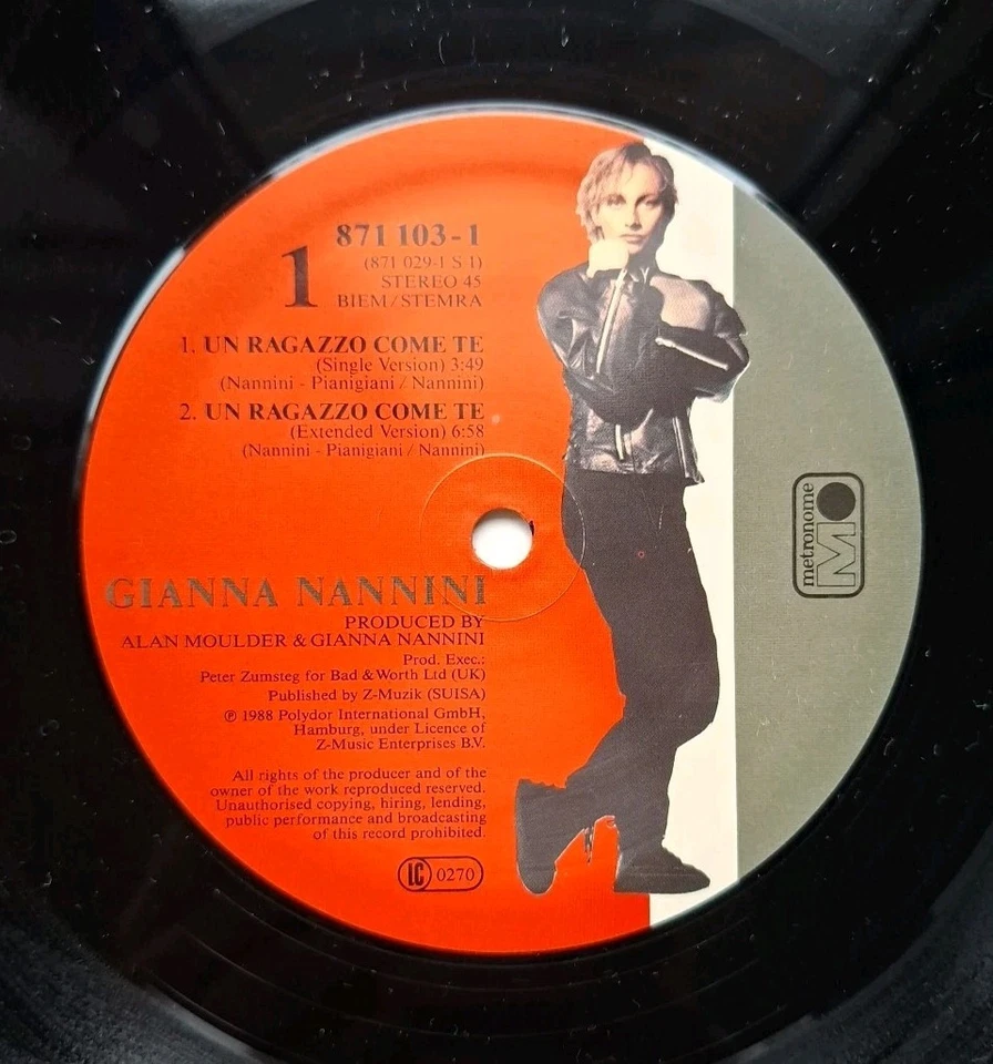 Gianna Nannini - Un Ragazzo Come Te Vinyl Metronome 12" Maxi 871 103-1 - Bild 3 von 3