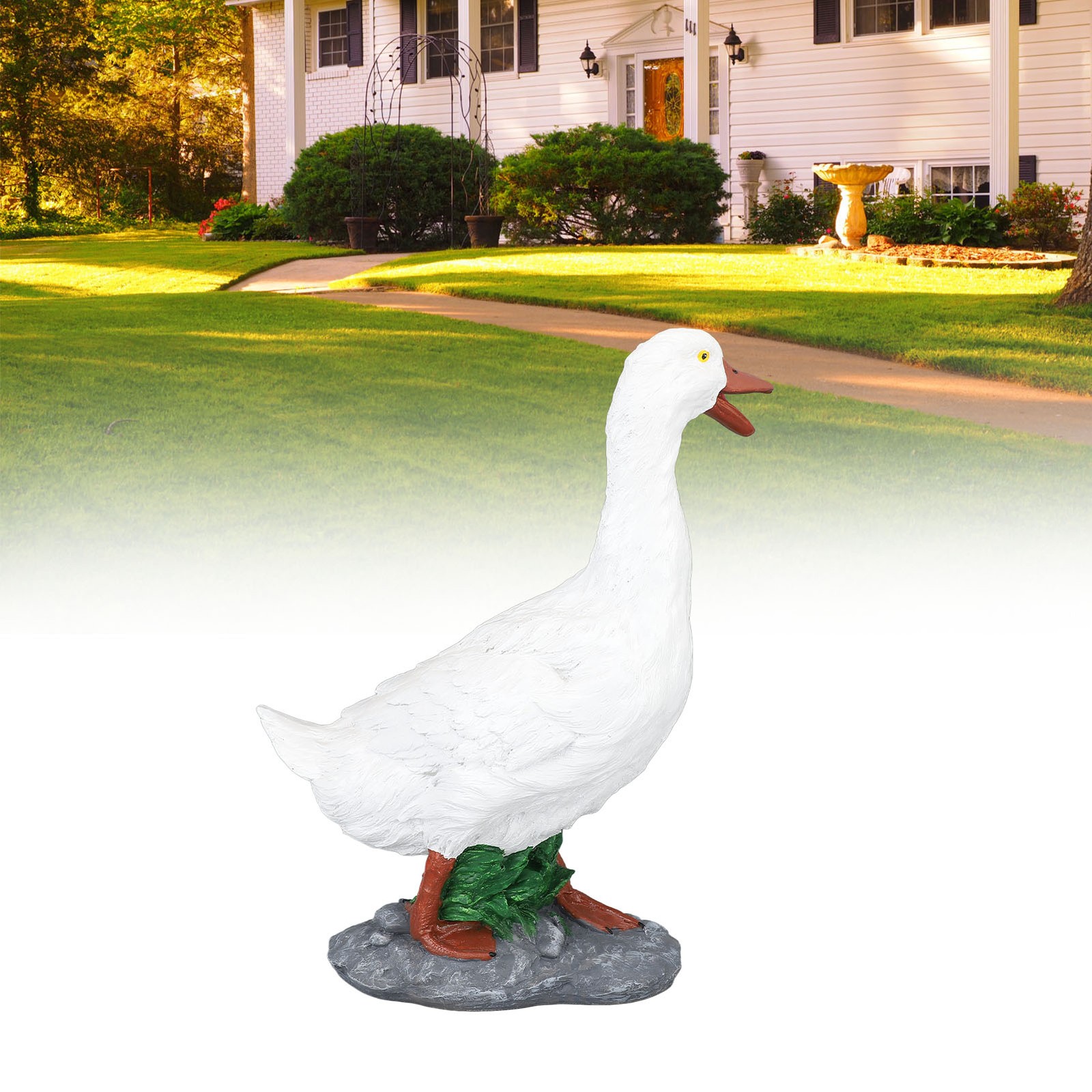 Duck Figurine Decoration Simulation Waterproof Resin Animal Sculpture Ornament