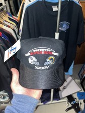 Vintage Logo Athletic Black NFL Super Bowl XXXIV Hat Titans vs Rams 351 of 2000
