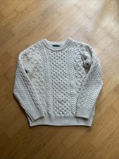 Irelands Eye Sweater Womens Small Virgin Wool Cable Knit Fisherman Thick Dublin