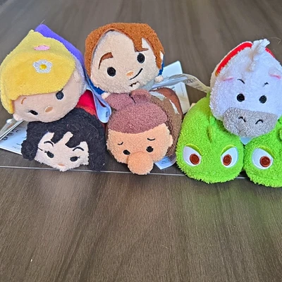 Disney Tsum Tsum Mini Plush Lot of 7 Tangled Rapunzel Flynn Pascal Maximus - Image 1 of 3