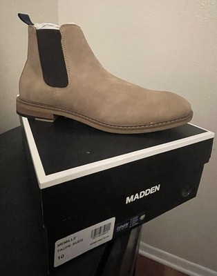 Steve Madden Men's Highline Chelsea Boots Suede, Taupe, Size 10