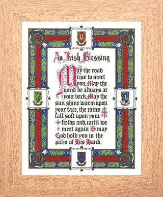 AN IRISH BLESSING - DONEGAL DUBLIN CORK - IRLAND - GERAHMTES BILD / DRUCK 034-0
