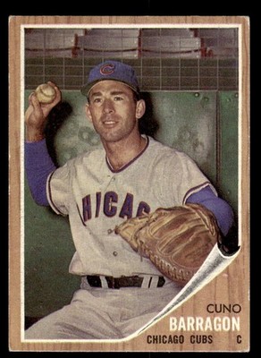 1962 TOPPS CUNO BARRAGAN 66 VG RC BASEBALL CHICAGO CUBS