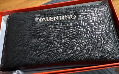 MARIO VALENTINO Divina sa Nero Black Double  Zip Around Wallet Black - BNWT