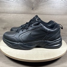 Nike Air Monarch IV Shoes Black Leather 415445-001 Mens Size 10.5 Great Shape