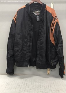 Harley Davidson Embroidered Bar & Shield Mesh Lined Riding Jacket Sz XL