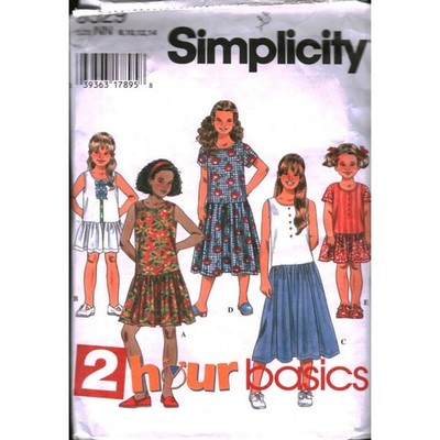 Simplicity 9529 Girls Pullover Dress Sewing Pattern Size 8-14 2 Hour Basics