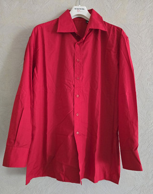 Yashi Yamamuri Terzo Millenio Herren Klassisches Hemd Rot Langarm Kragen 3XL