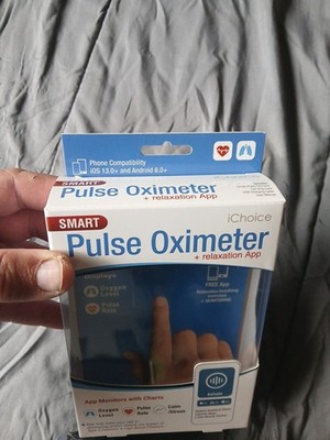 New iChoice Smart Pulse Oximeter Heart Oxygen Calm Stress Bluetooth Anxiety.read