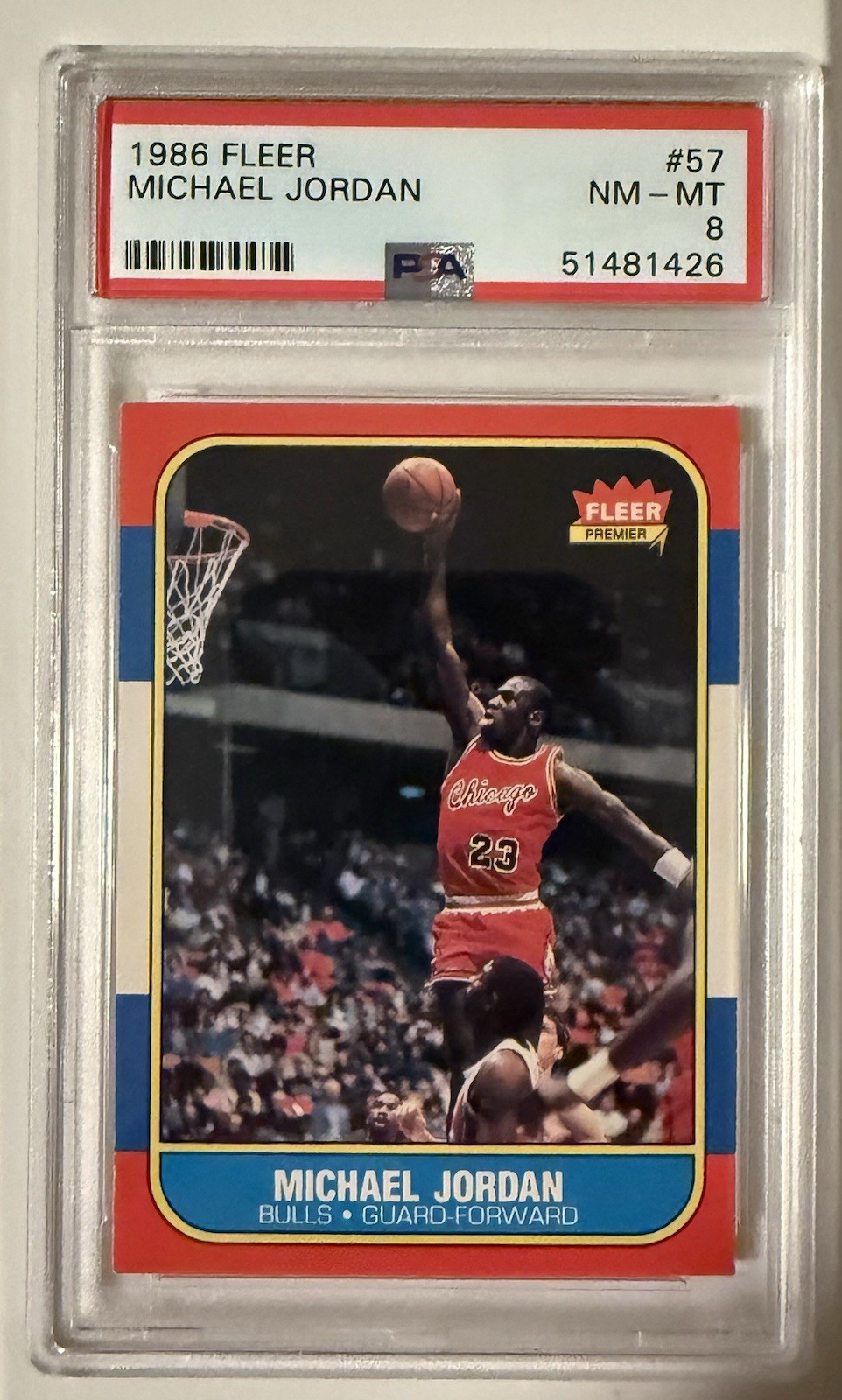 Michael Jordan 1986 Fleer Rookie Card PSA 8 Centered Front And Back Chicago