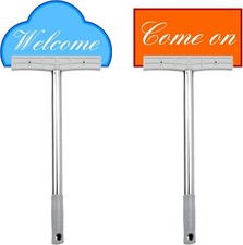 2 Pcs Handheld Sign Holder, Stainless Steel Two-Sided Display Pole Sign Stand