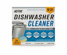Active Dishwasher Cleaner Deep Cleaning & Deodorizing Descaler - (24 Tablets)