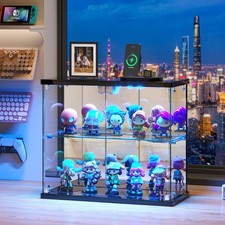 Display Case with Human Sensor, Small Display Cabinet with 3 Color LED Lights