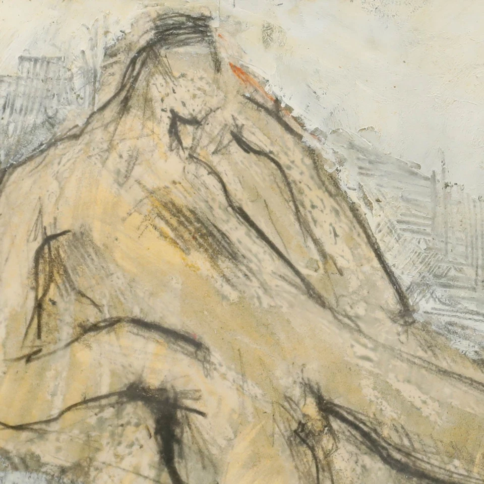 Beverley Peter Meyers (1949-2016) - 1992 medios mixtos, hombre reclinado desnudo Foto 4 de 4