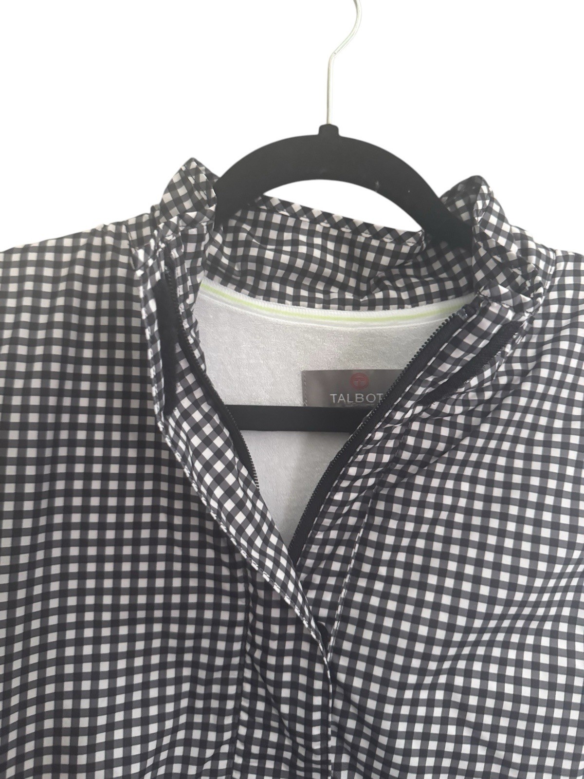 Talbots Large Black Gingham Lightweight Vest Jack… - image 4