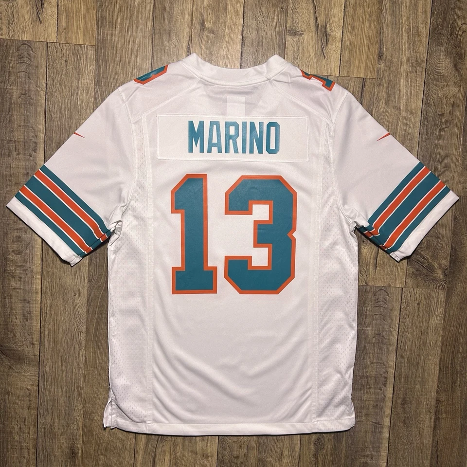 Nueva camiseta de fútbol americano retro Nike de los Miami Dolphins Dan Marino para hombre S $130 Foto 4 de 4