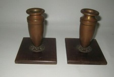 Pair of Arts & Crafts Copper Funeral Home Finials Vases Unusual 