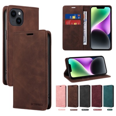 For iPhone 16 15 Plus 14 13 12 11 Pro Max XR 8/7 Flip Leather Wallet Phone Case