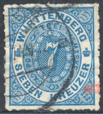 Württemberg Nr. s39a gestempelt - Schraffierte Zahl -