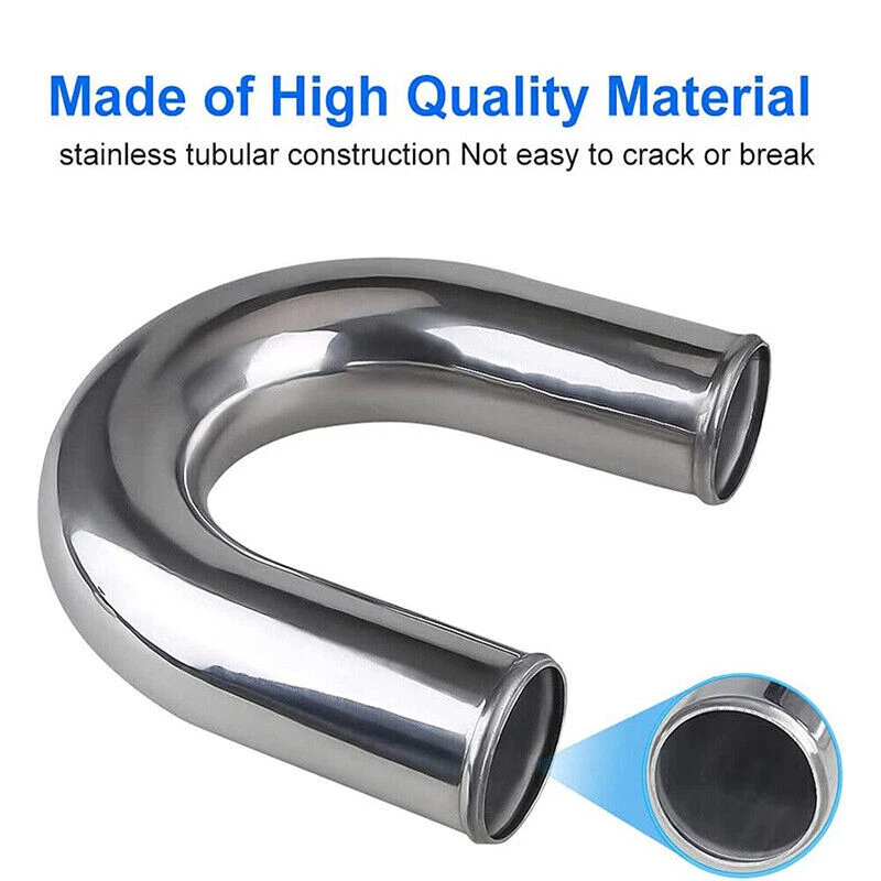 Universal 2.5" 63mm Polished Aluminum Intercooler Pipe Kit +Hose +Clamp set NEW - Image 4 of 4