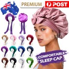 Sleeping Bonnet Hair Wrap Silk Satin Cap Women Elastic Night Soft Hat Headwear A