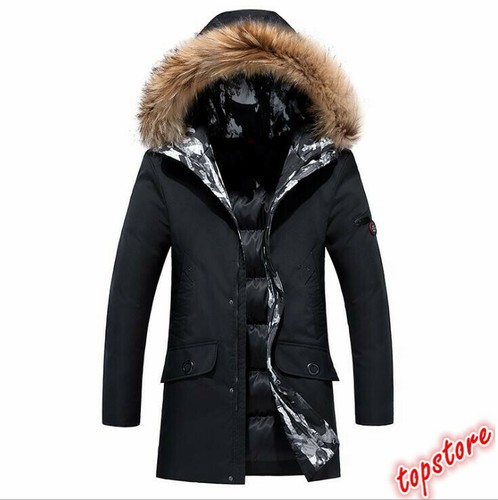 Mens Fur Collar Hooded Slim Fit Winter 