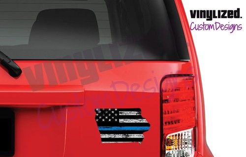 Back Thin Blue Line US Flag State Police LEO Quality Vinyl Sticker Decal TBL - Picture 33 of 78