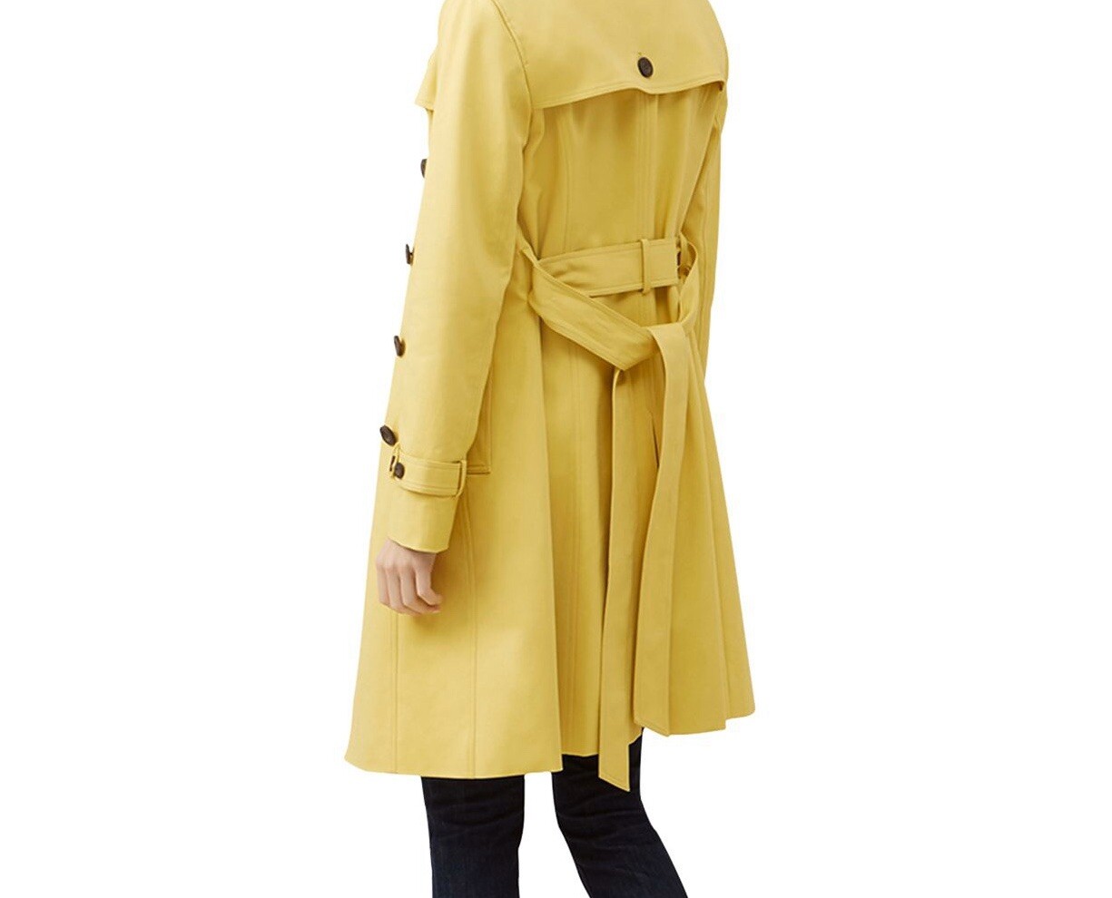 Hobbs London Saskia Trench Coat Size 10 UK/6 USA double breast Yellow image 2
