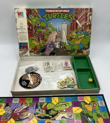 Teenage Mutant Ninja Turtles MB Vintage Games Year 1990 Mirage Studios Pizza