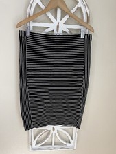 NWT 78 MAX STUDIO large BLACK STRIPE STRETCH STRAIGHT PENCIL SKIRT