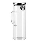 Glass Water Jug with Stainless Steel Lid 1.8L Water Pitcher For Fridge 28cm