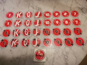 Un Jeu De 32 Cartes Rondes A Jouer Publicitaire Be Happy Pin Up Ebay