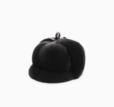 100% Real Whole Mink Fur Hat Handsome Luxury Thicken Winter Warm Cap Men