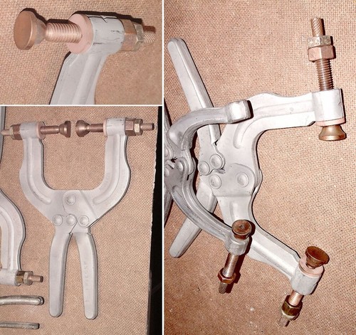 4 Vintage Welding Pivot Clamps Model 470 Detroit Stamping DeStat Co Shop Garage - Picture 2 of 4