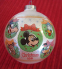Large 3" 1981 HAPPY HOLIDAYS 8TH ed. DISNEY GLASS ROUND BALL Christmas Ornament — photo 2