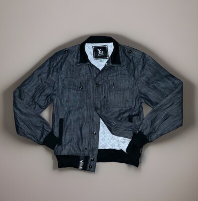 RARE LRG Lifted Research Group Absence Of Light Dark Denim Jacket Men s Small